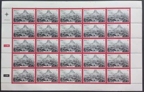 **R1 START** RSA - 1979 CENTENARY OF ZULU WAR - 4c ISANDLWANA - FULL SHEET OF 25 - UNUSED
