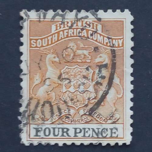BSAC - 1895 Defin Issue - 4d Yellow-brown & Black - Single - Used