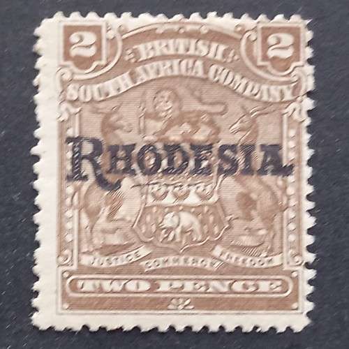 BSAC - 1909 Defin Issue optd `Rhodesia.` - 2d Brown - Single - Unused