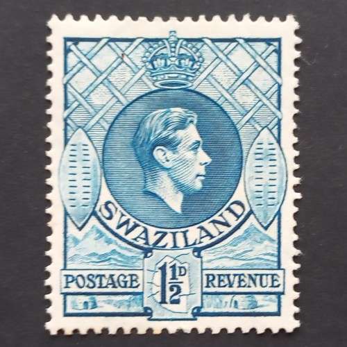 Swaziland - 1938-54 Defin Issue KGVI - 1&1/2d Light Blue - Single - Unused