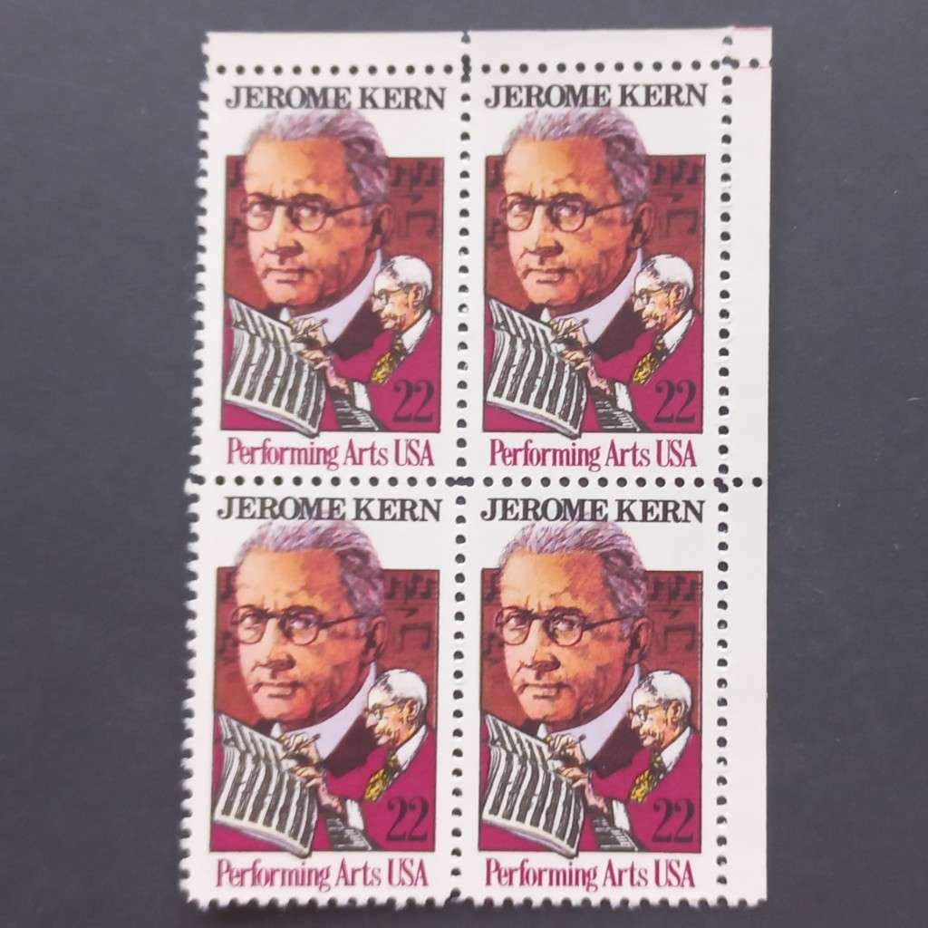 USA - 1985 Birth Centenary of Jerome Kern - Corner Block of 4 -MNH