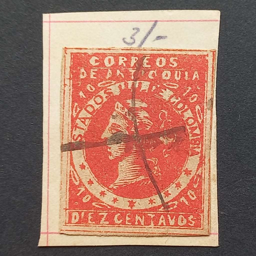 Antioquia (Colombia) - 1879 Defin Issue - 10c Red - Single - Used