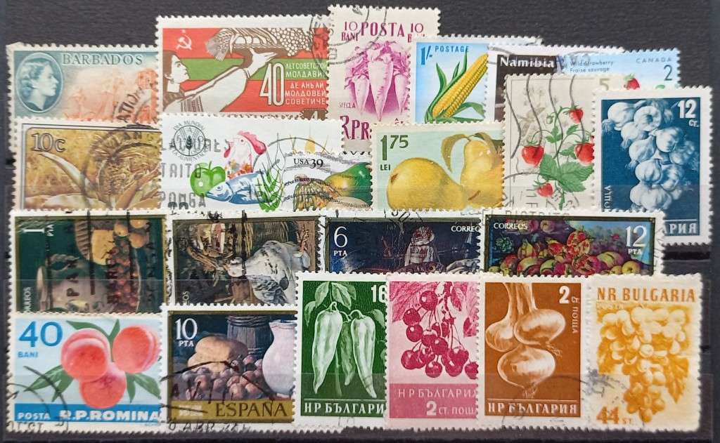 THEMATICS - FRUIT & VEGETABLES - 22 STAMPS - BID PER STAMP
