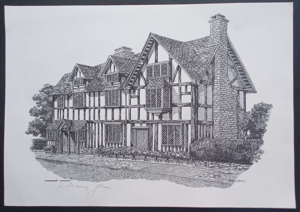 Shakespeare`s Birthplace - An Anthony John Pencil Signed Lithograph