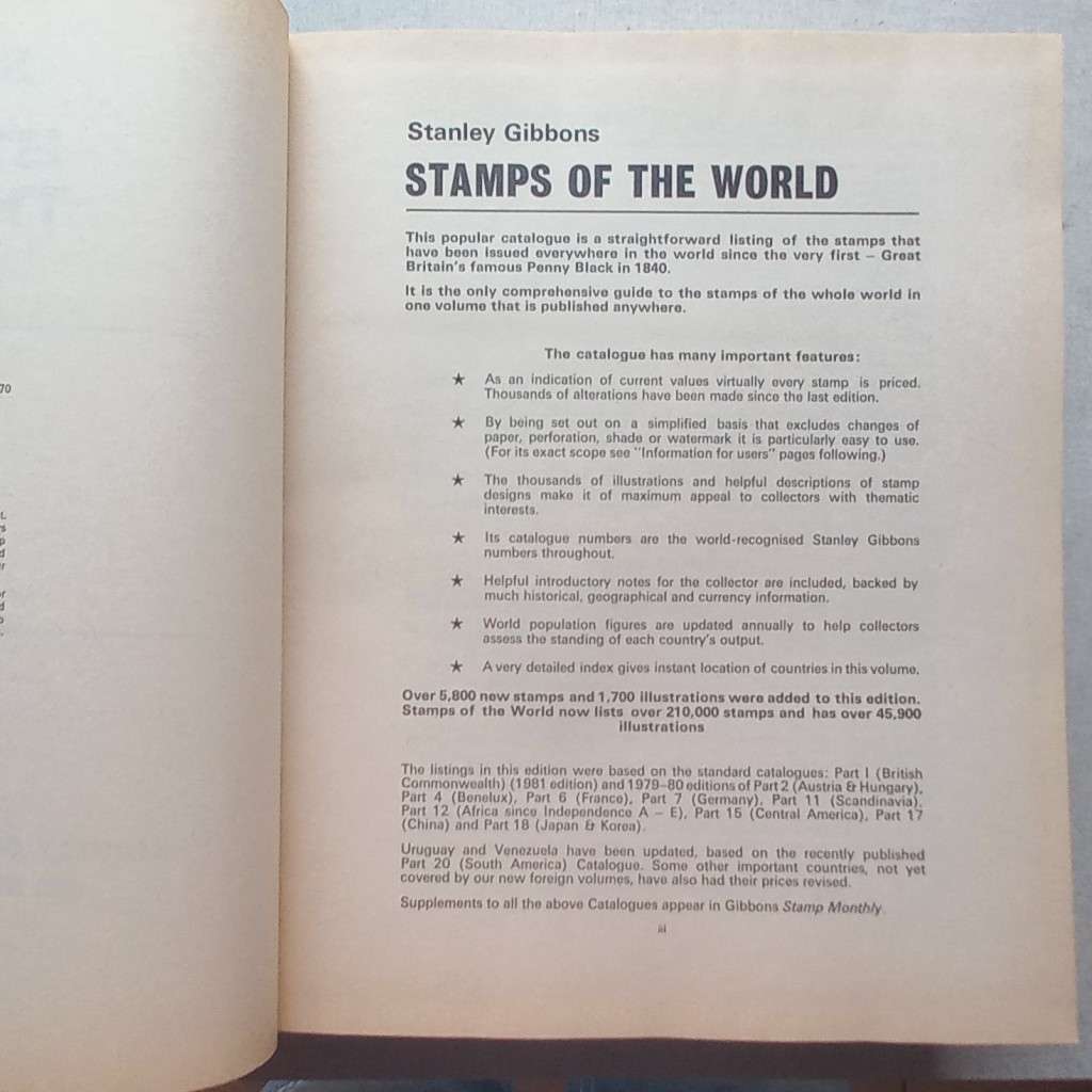 Stanley Gibbons  Stamps of the World Stamp Catalogue `Simplified` - 1981 edition