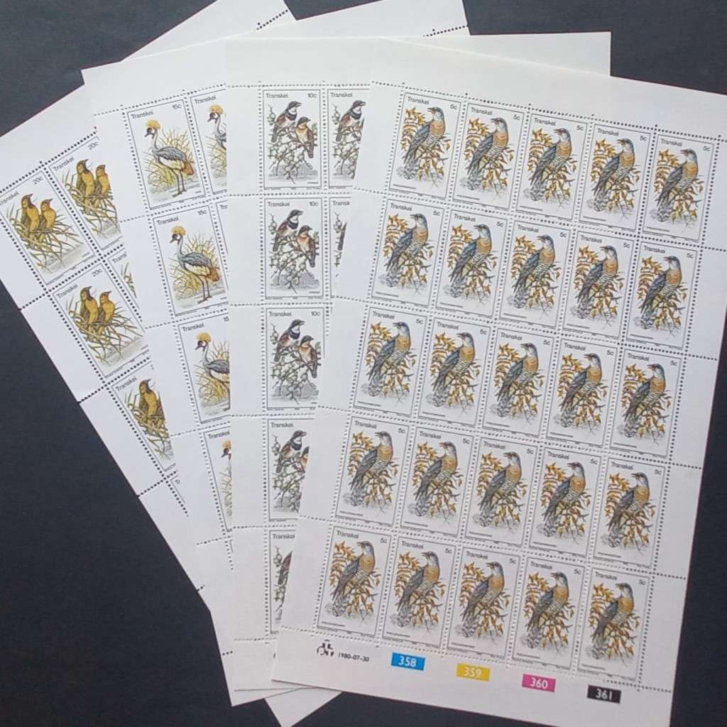 Transkei - 1980 Birds - Full Set of Full Sheets of 25 - Unused