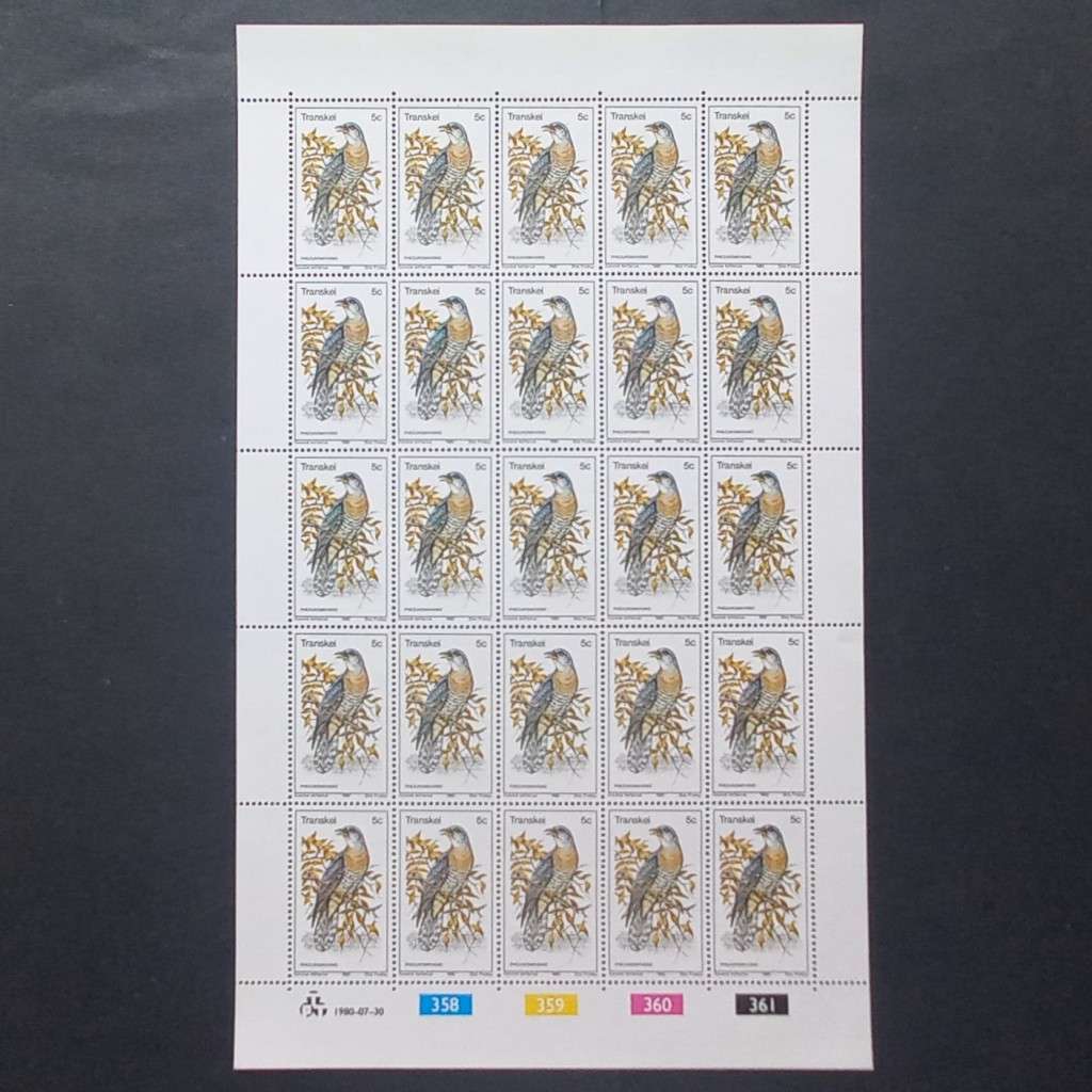 Transkei - 1980 Birds - Full Set of Full Sheets of 25 - Unused