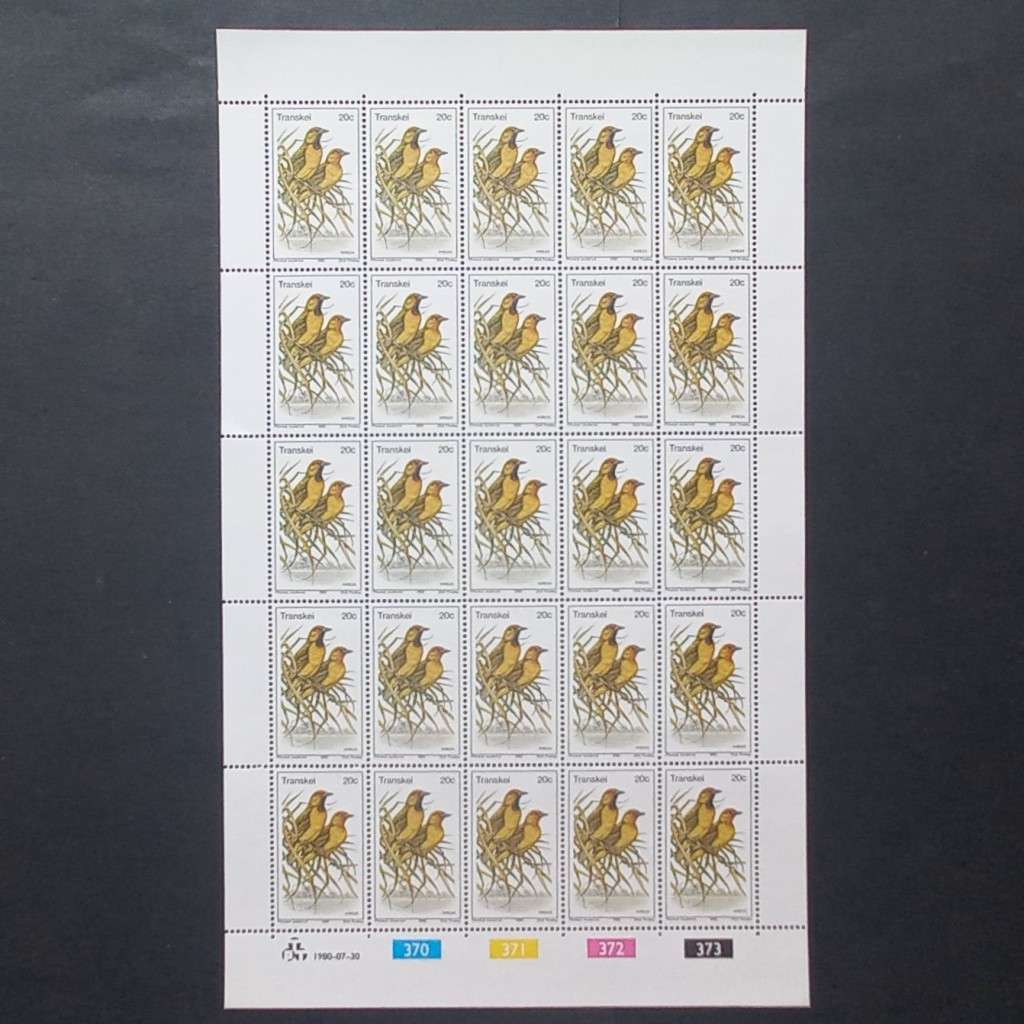 Transkei - 1980 Birds - Full Set of Full Sheets of 25 - Unused
