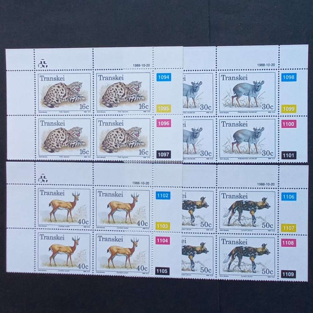 Transkei - 1988 Endangered and Protected Animals - Full Set of Controls - Unused