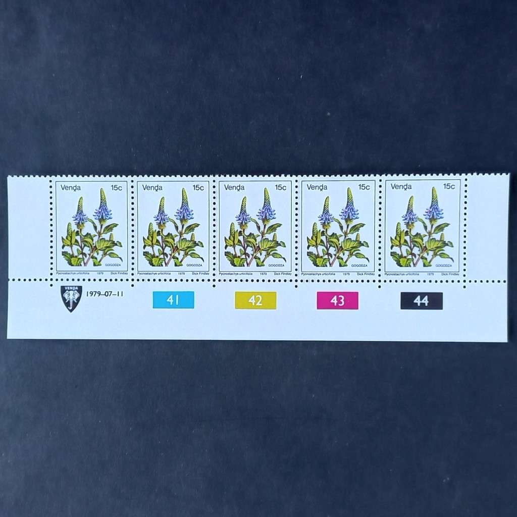 Venda - 1979 1st Defin Issue `Flowers` - 15c - Control Strip of 5 - MNH