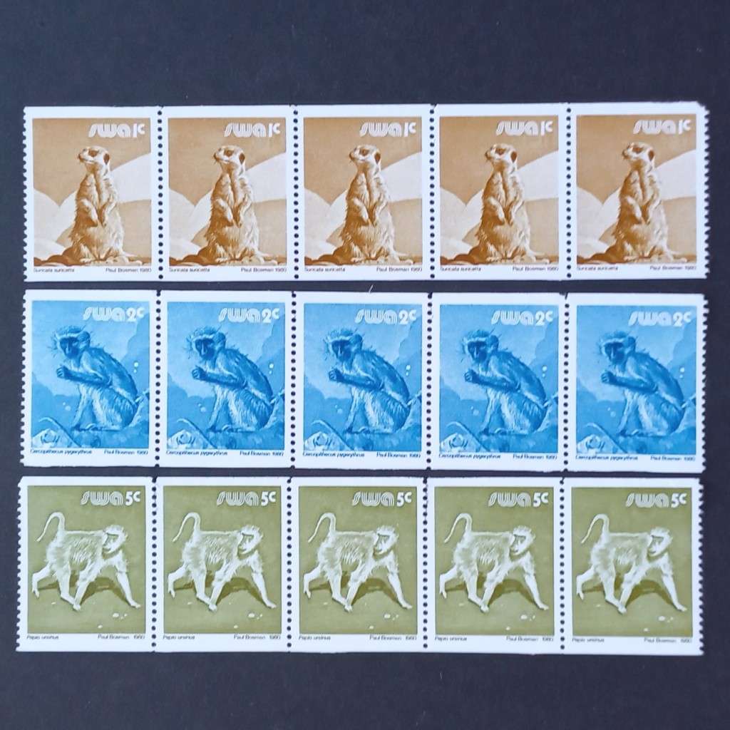 SWA - 1980 3rd Decimal Defin Issue - Set of Coil Strips of 5 - MNH