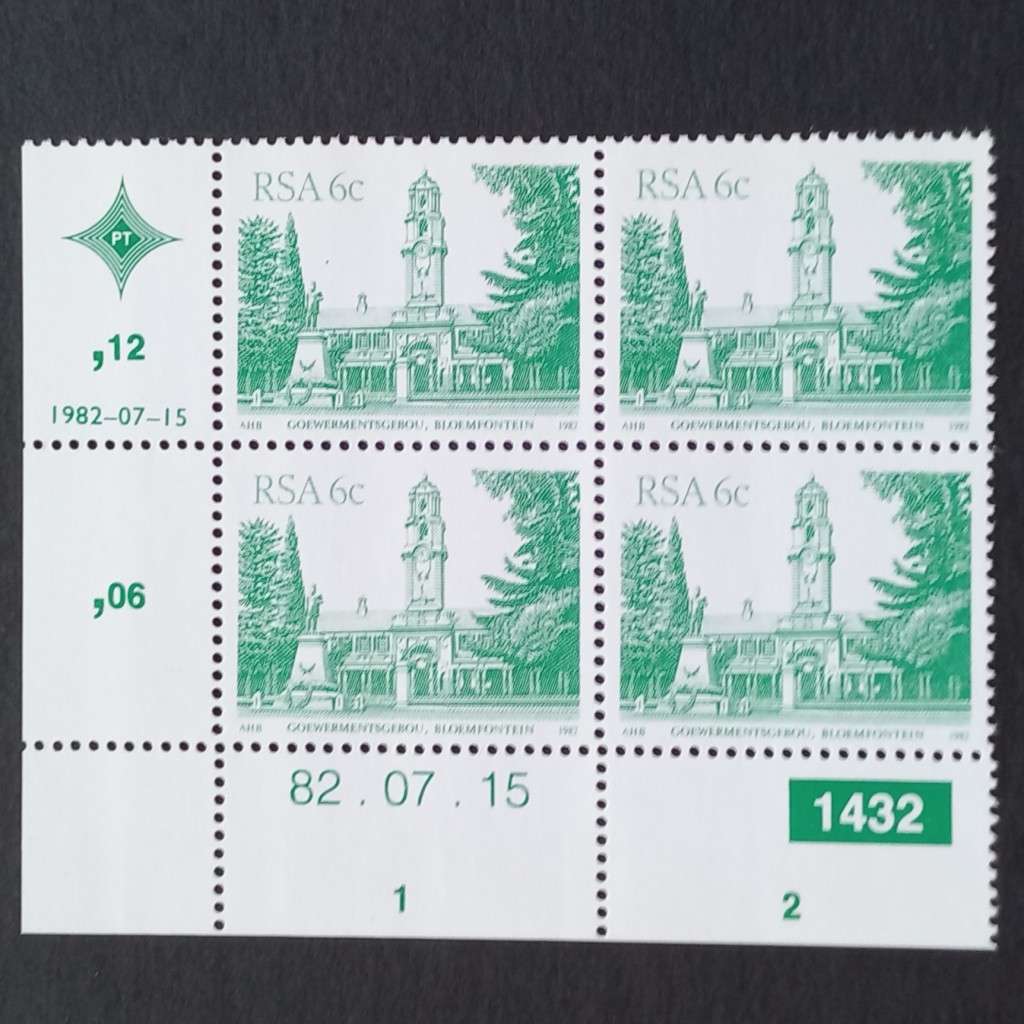 RSA - 1982 4th Defin Issue `SA Architecture` - 6c - Control Block of 4 - MNH
