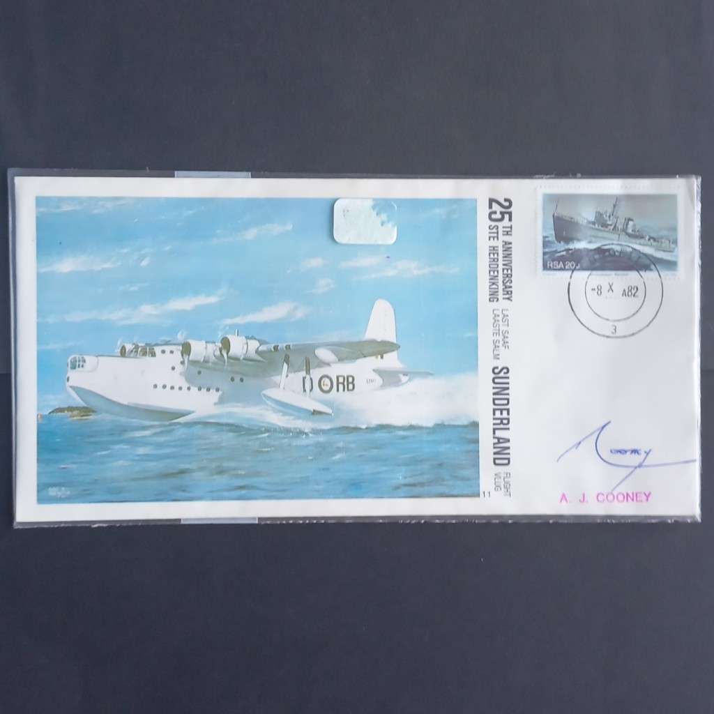 RSA - 1982 SAAF Comm Cover #11 - 25th Anniv of Last Sunderland Flight - Signed