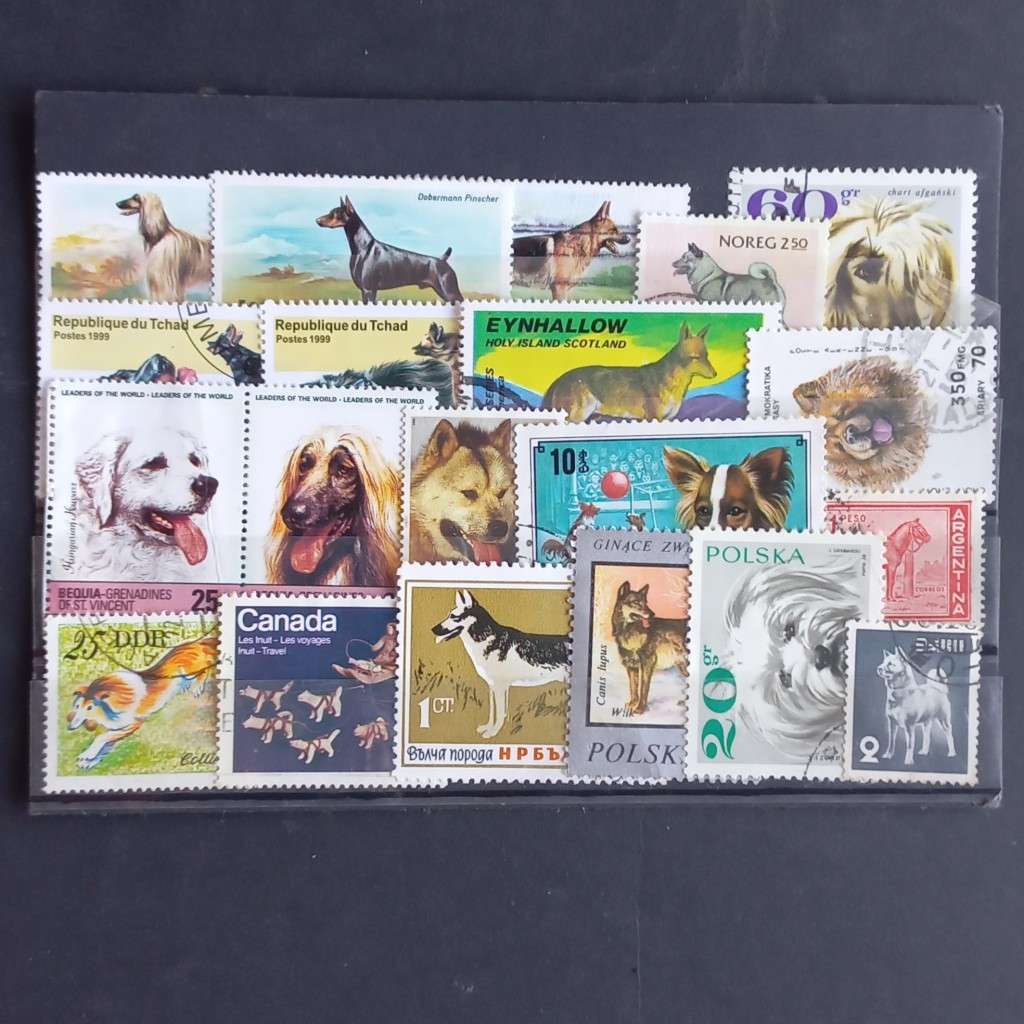 Thematics - Dogs - 20 stamps - no duplication