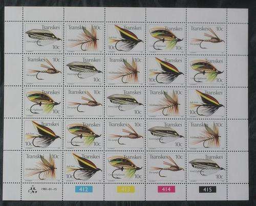 TRANSKEI 1981 FISHING FLIES (2ND SERIES) - FULL SHEET - MNH