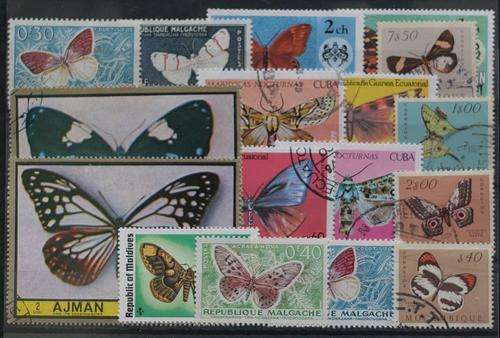 BUTTERFLIES - SELECTION OF 17 STAMPS AS PER SCAN