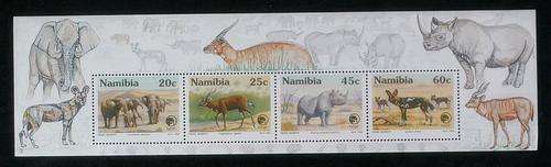 NAMIBIA - 1993 ENDANGERED ANIMALS - MINISHEET # 3 - MNH