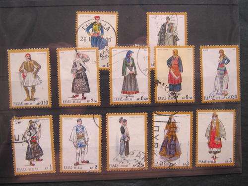 GREEK COSTUMES - 12 STAMPS AS PER SCAN