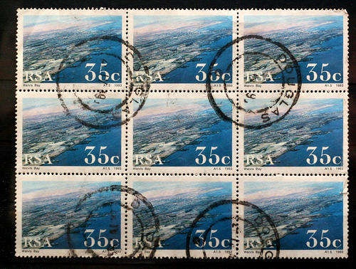 RSA - 1993 35c WALVIS BAY HARBOUR - BLOCK OF 9 USED