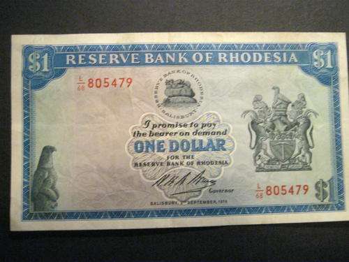 RHODESIA $1 - 2ND SEPT 1974 - L/68 805479 - VF