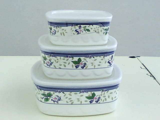 3 piece melamine storage set