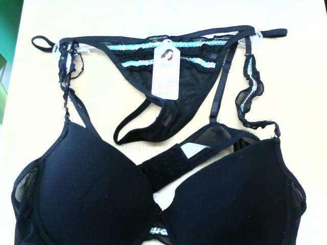 black bra set with sequin detail- 40C