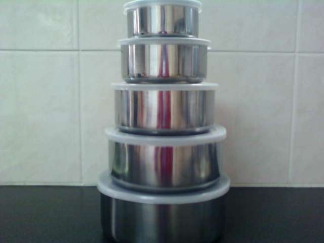 STORAGE BOWL- 5 piece set- stainless steel