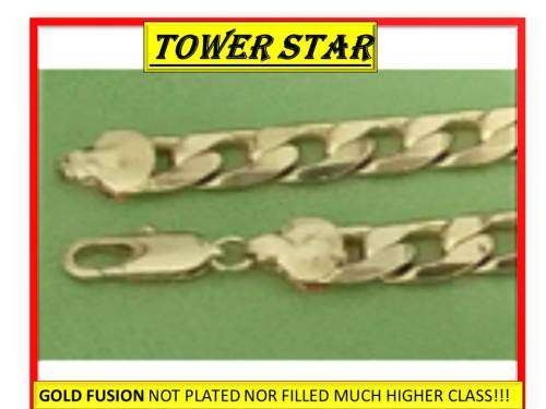 GOLD FUSION 6.5mm WIDE x 600mm LONG GOLD FIGARO NECKLACE CHAIN(NOT FILLED OR PLATED FREE IMPORT)