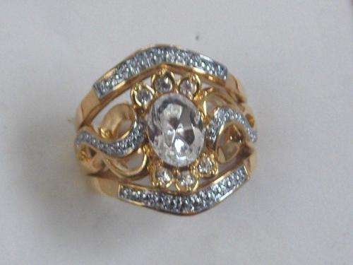 MAD SEASON OFFER!!!GOLD FUSION DESIGNER RING WITH SIM DIAMONDS SIZE7. 8 ,9 Free import