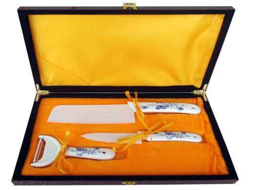 HIGH QUALITY IN GIFT WOODEN BOX CERAMIC KNIFE SET (VERY HIGH VALUE!!!)