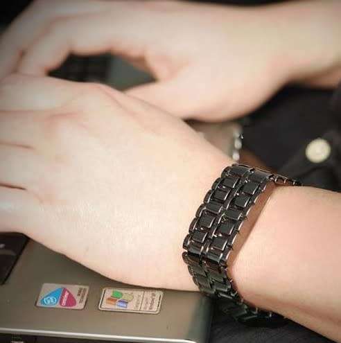 LED Carbonized Steel Face Watch