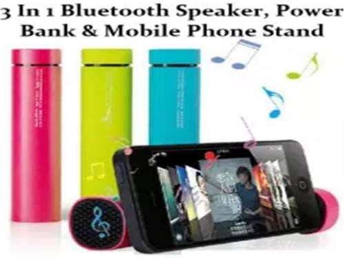BLUETOOTH 3 in 1 SPEAKER,POWERBANK and MOBILE PHONE STAND
