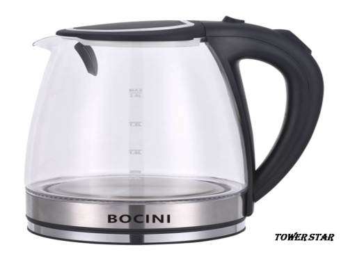 1.7L BOCINI BLUE LED GLASS KETTLE