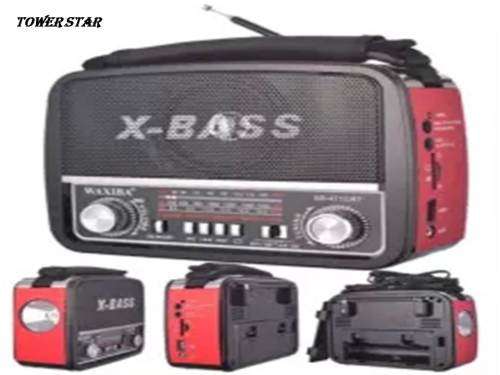SD/USB/TF MP3 Player - AM/FM Radio, Build in X-Bass Speaker, Flash Light & Rechargeable Battery