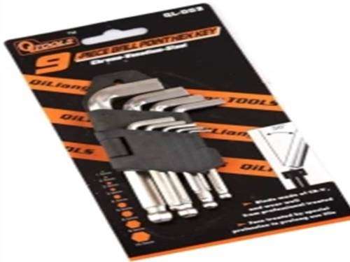 QTOOLS 9PIECE L TYPE BALL END HEX KEY SET