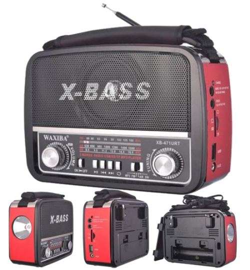 X-BASS Radio with Rechargeable Battery & AM/FM/SW Band World Radio