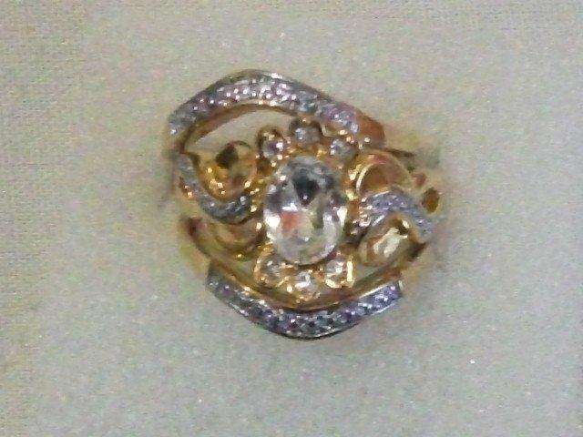 GOLD FUSION DESIGNER 3 PIECE RING WITH STUNNING SIM DIAMANTE ADDED SIZE 8