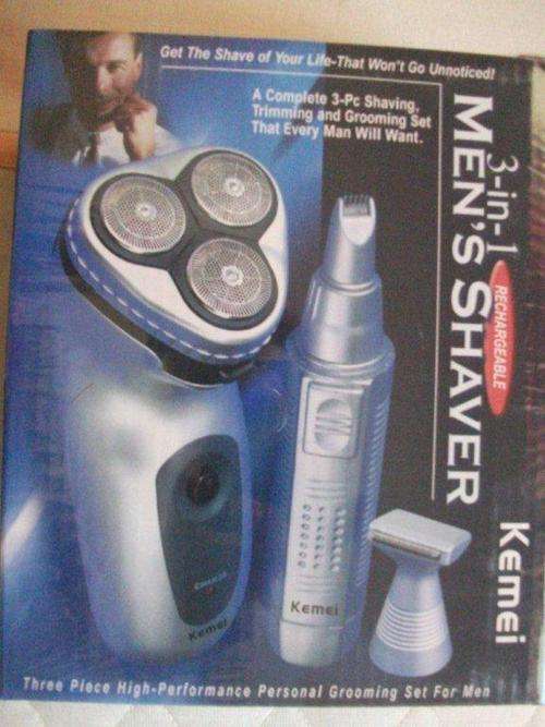 KEMEI RECHARGEABLE 3 PIECE MENS SHAVER