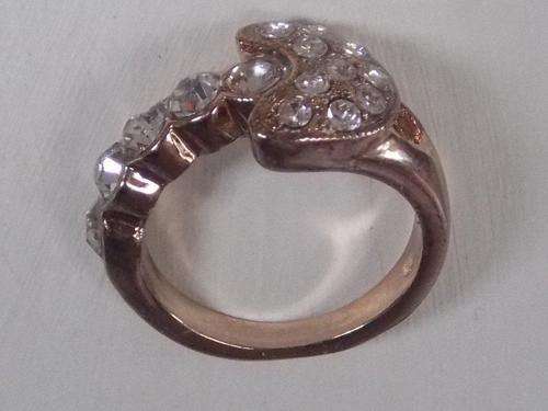 ITALIAN DESIGNER GOLD RING WITH SIM DIAMANTE LAST ONE SIZE 17,18,19
