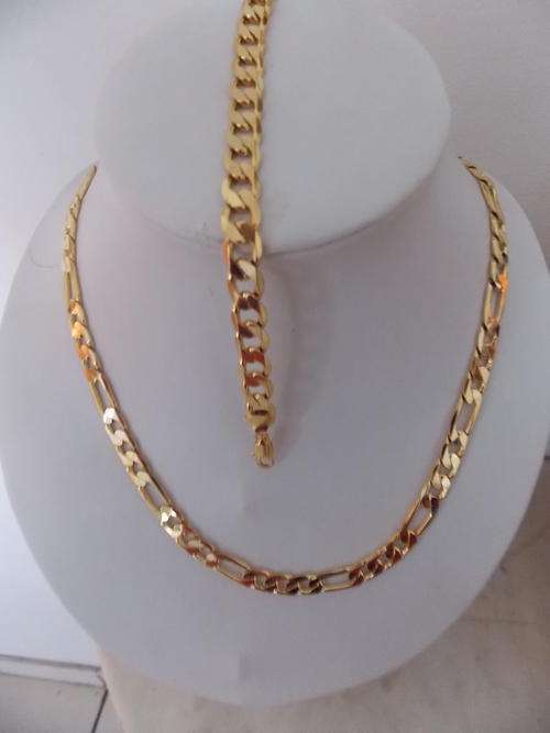 NEW ON BOB!! GOLD FUSION IMPORTED FIGARO CHAIN 9mm X 600mm WITH 9mm BRACELET