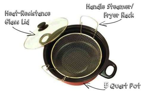 Universal Manual Deep Fryer, Steamer & Cooker