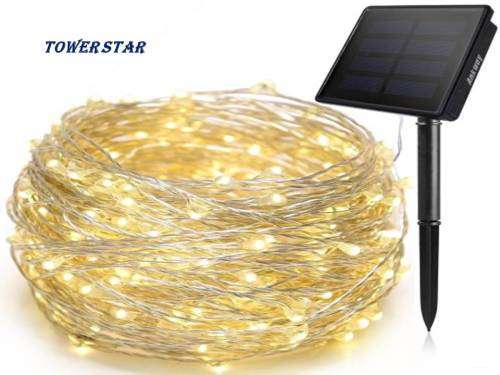 SOLAR WATERPROOF WHITE 100 LED FAIRY STRING LIGHTS