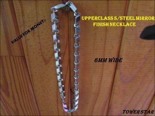 6mm SOLID MIRROR FINISH STAINLESS/ STEEL NECKLACE (VALUE R699)