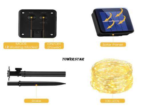 SOLAR WATERPROOF 10 M X 100 LED FAIRY STRING LIGHTS