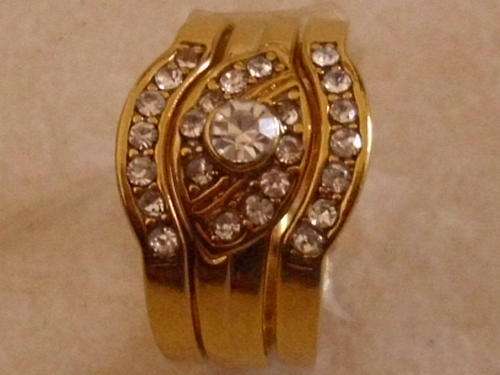 3PIECE ITALIAN DESIGNER HIGH CLASS GOLD FUSION RING SIZE 20