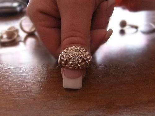 EXCLUSIVE ITALIAN DESIGNER GOLD FUSION RING WITH PLENTY SIM DIAMONDS SIZE 18