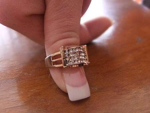 EXCLUSIVE ITALIAN DESIGNER GOLD FUSION IMPORTED RING WITH PLENTY SIM DIAMONDS ADDED