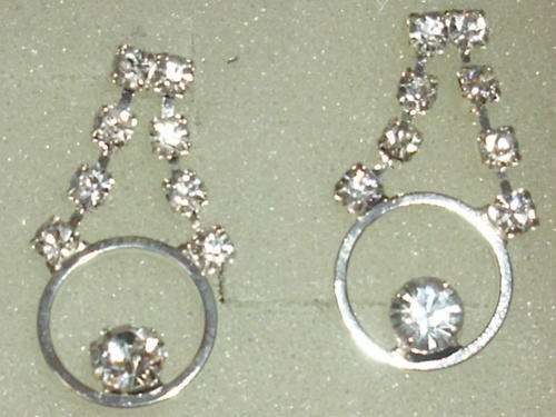 SILVER WITH SIM DIAMONDS EARRINGS