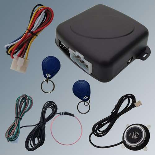 Classic Universal RFID Car Alarm System With Smart Push Start Button And Transponder Immobilizer Key