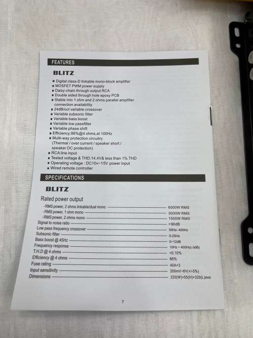 XTC BLITZ MONO-BLOCK 15000W AMP CLASS D